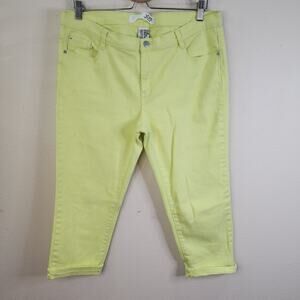 Joe Fresh Jeans Neon Yellow / Slim Fit / Women's Size 14 Crop Skinny